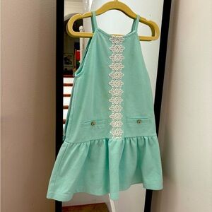 Mint Green Halter Dress with Embroidered Detail